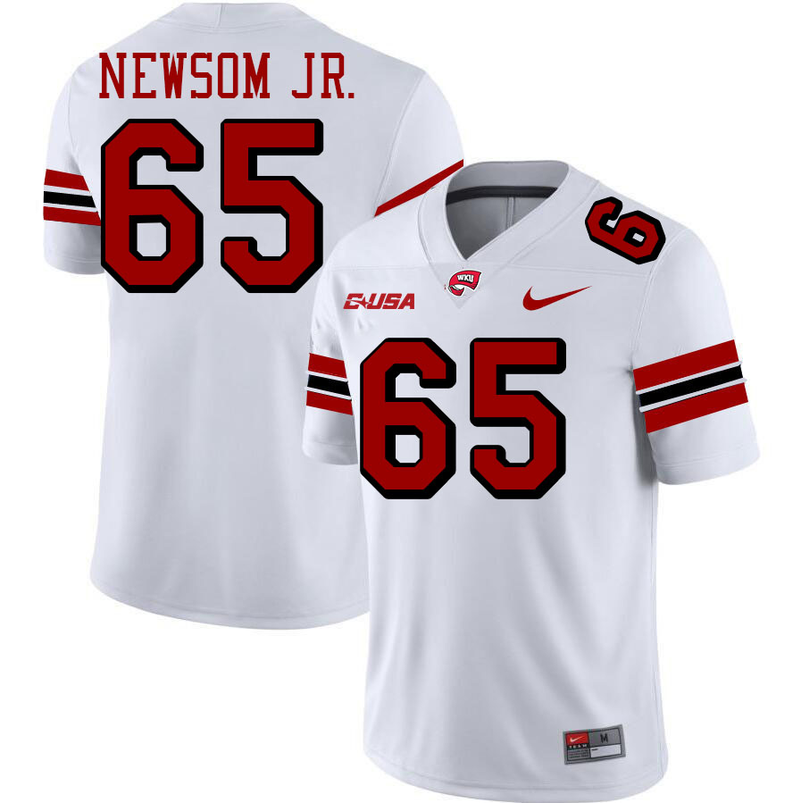 Western Kentucky Hilltoppers #65 Rodney Newsom Jr. College Football Jerseys Stitched-White